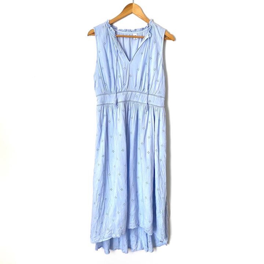 Old Navy Eyelet Midi Dress with Neck Tie